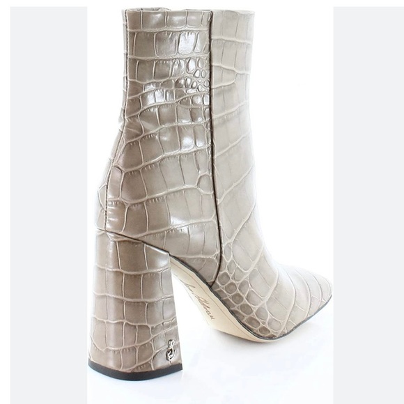 Sam Edelman Codie Croc Block Heel Square Toe Boots - Picture 2 of 11
